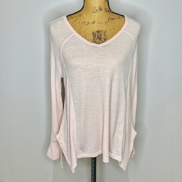Green Tea Giddy Waffle‎ Knit Thermal Top Size Small - Picture 1 of 6